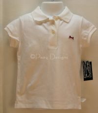 LE TIGRE White Classic Polo Shirt Girls Sz 4T - NEW